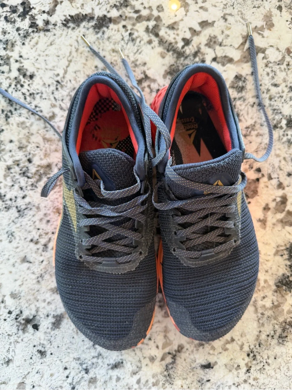 Reebok Men's Black Athletic Running Shoes with Orange Midsole